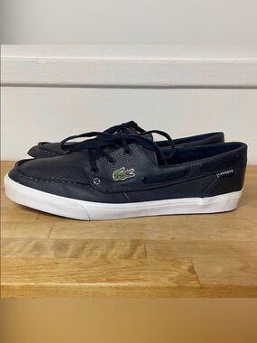 Lacoste navy leather deck shoes men’s size 10.5